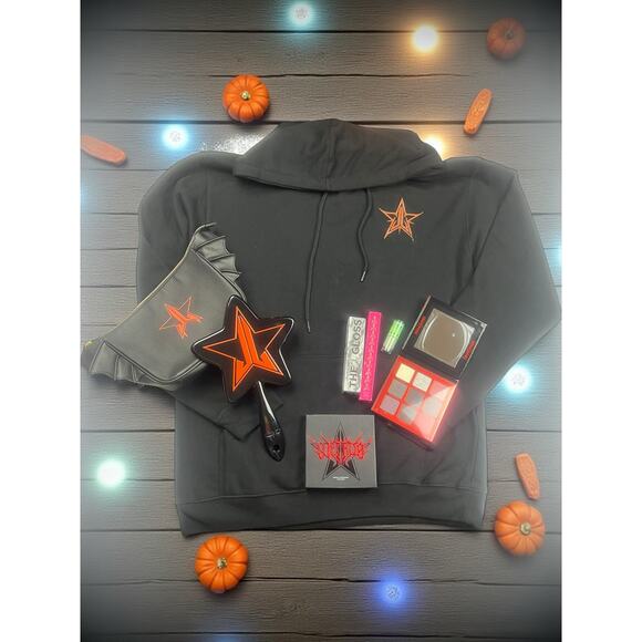 Jeffree Star Bundle XL Hoodie Bat Clutch Weirdo Palette Mirror Lipsticks - Picture 1 of 16